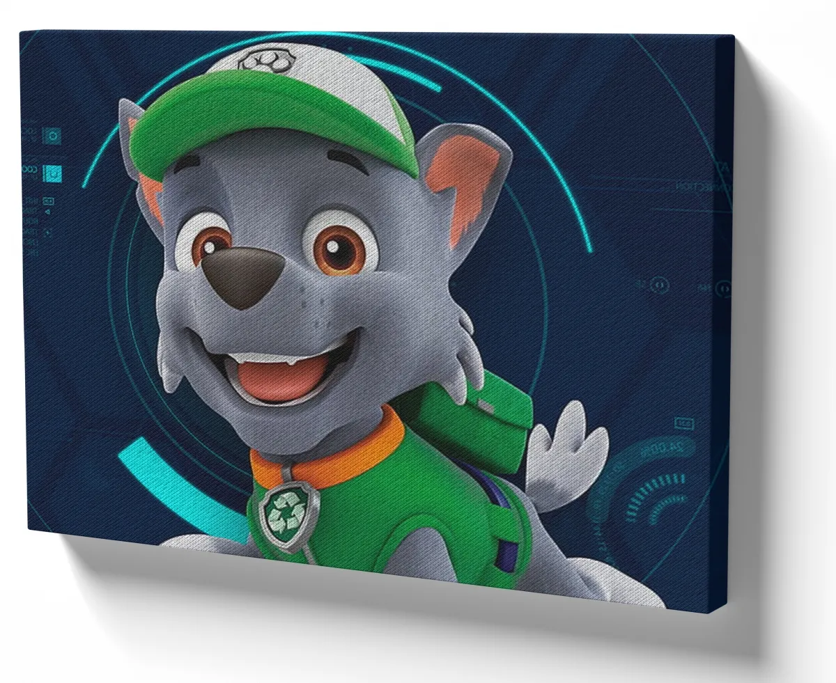 Azulejo decorativo personalizado parede ou mesa Patrulha canina Rocky azul