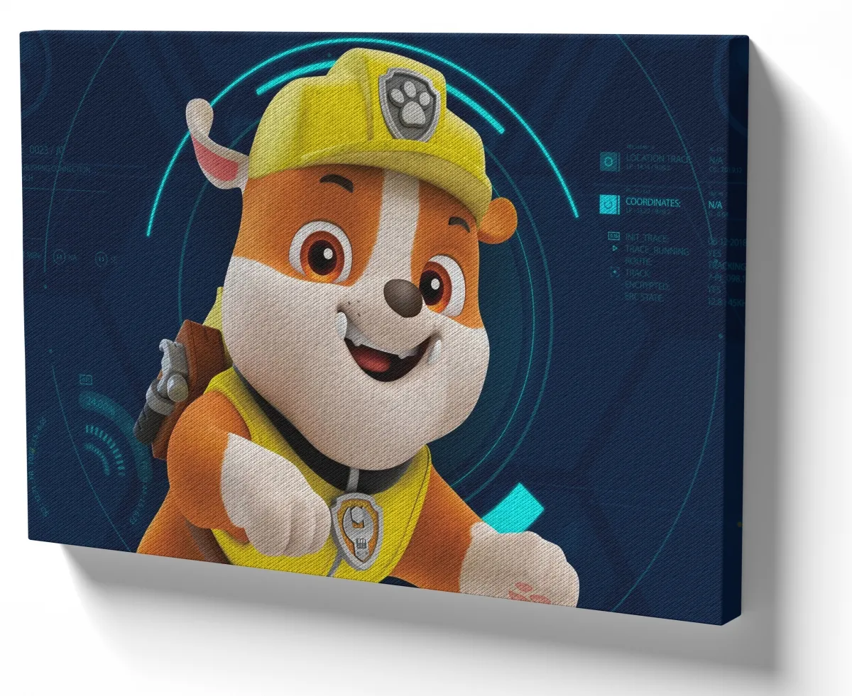 Azulejo decorativo personalizado parede ou mesa Patrulha Canina Rubble azul