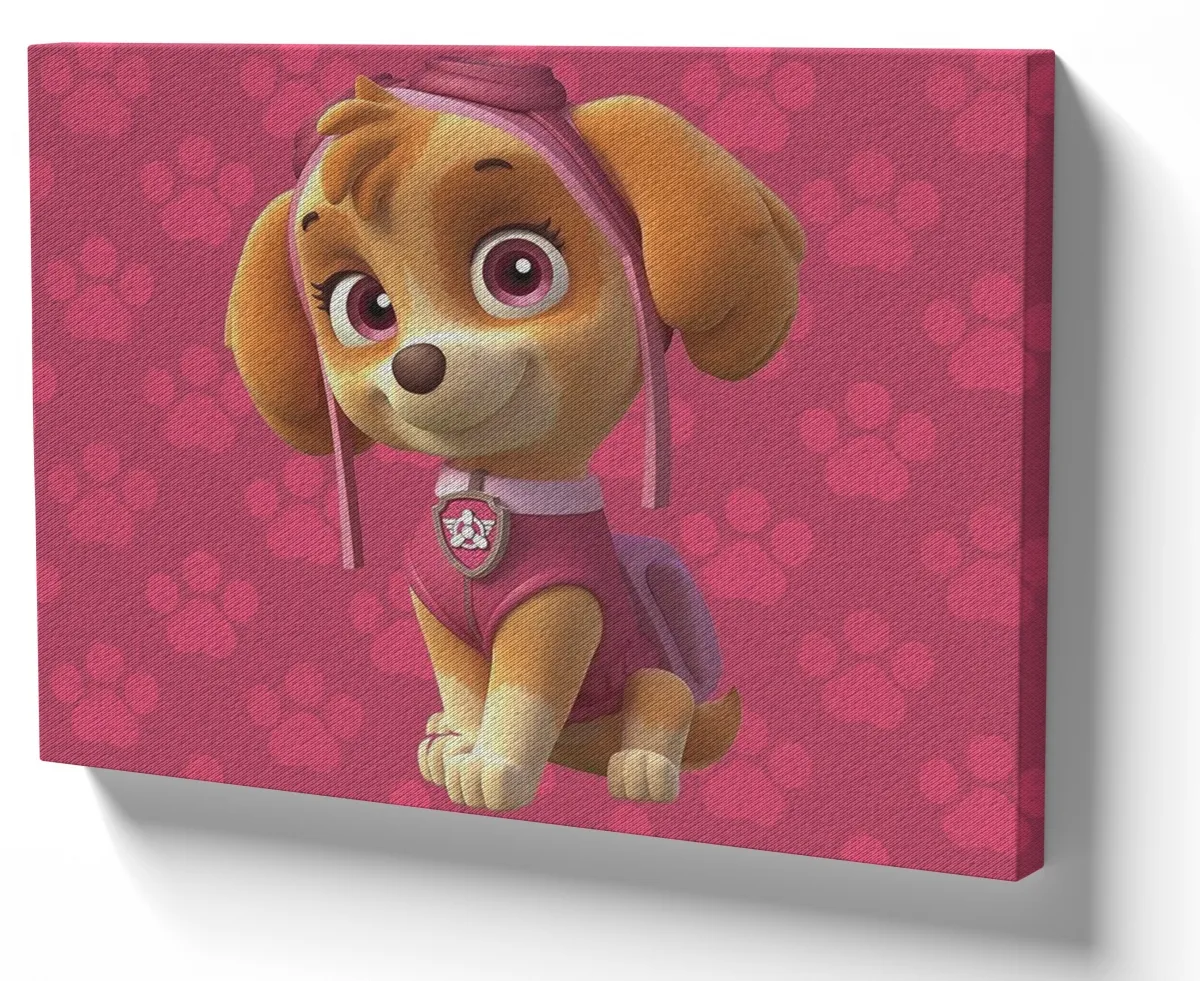 Azulejo decorativo personalizado parede ou mesa Patrulha Canina Skye patas rosas