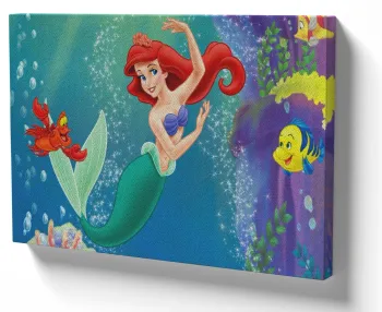 Azulejo decorativo personalizado parede ou mesa Pequena Sereia coroa