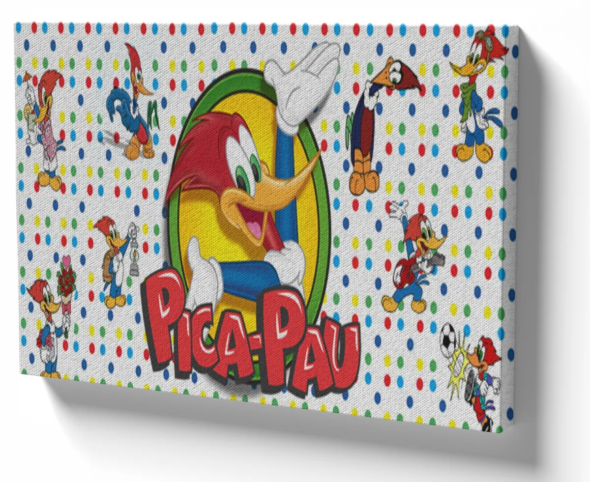 Azulejo decorativo personalizado parede ou mesa Pica Pau bolinhas