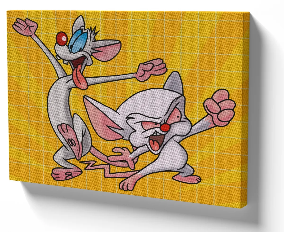 Azulejo decorativo personalizado parede ou mesa Pink e o Cérebro cartoon Imagem