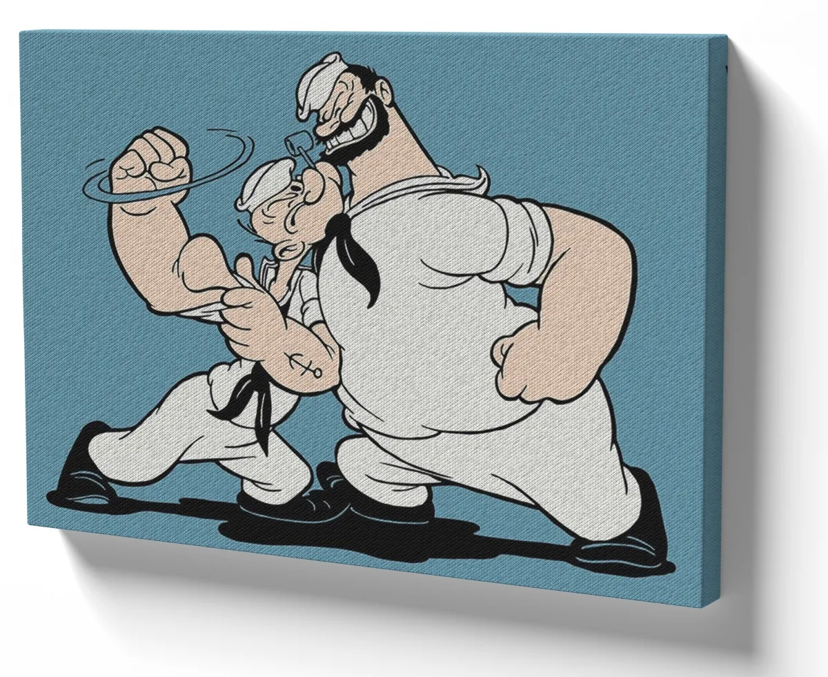 Azulejo decorativo personalizado parede ou mesa Popeye Brutus briga