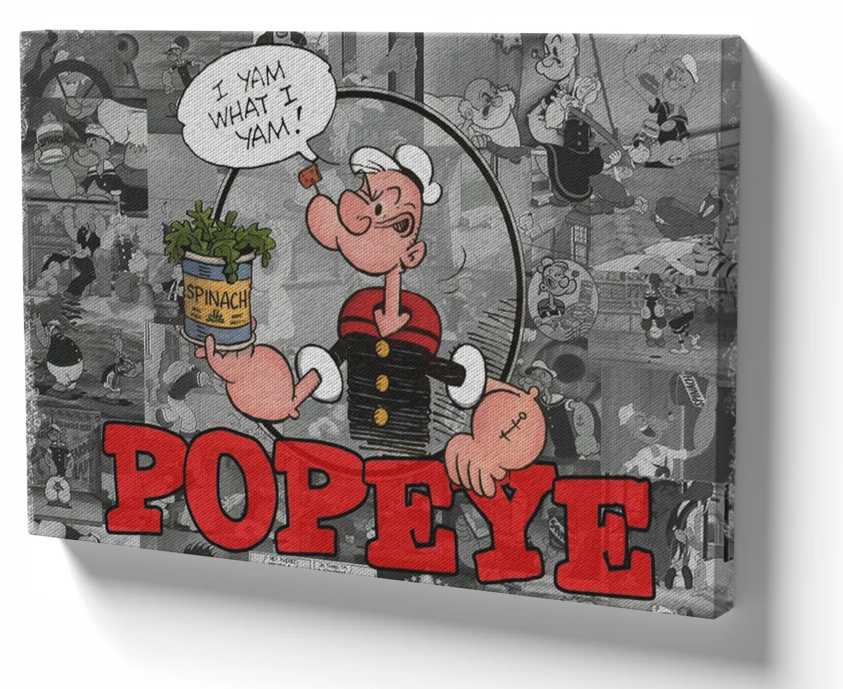 Azulejo decorativo personalizado parede ou mesa Popeye espinafre cinza Imagem