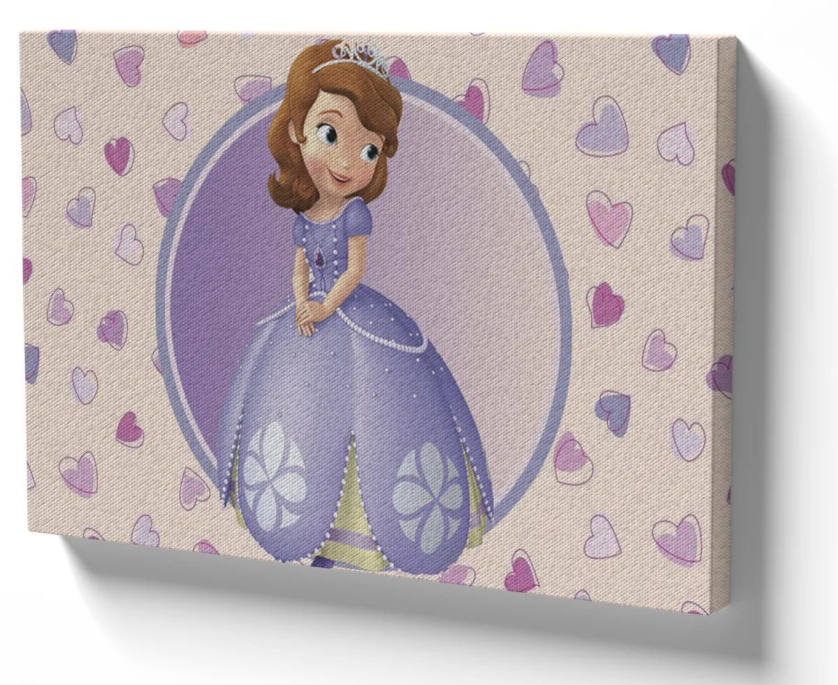 Azulejo decorativo personalizado parede ou mesa Princesa Sofia corações