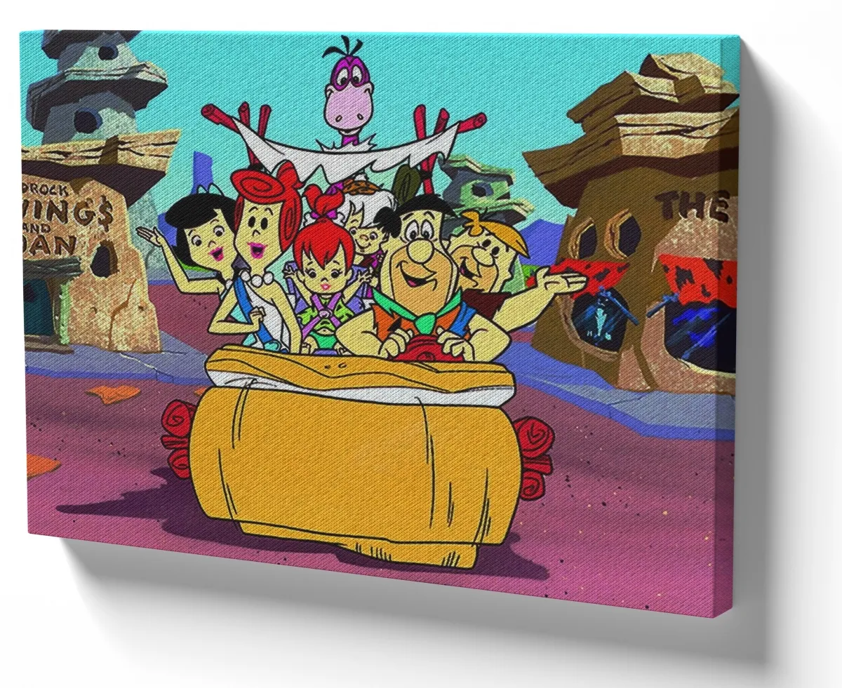 Azulejo decorativo personalizado parede ou mesa Flinstones carro flintstones