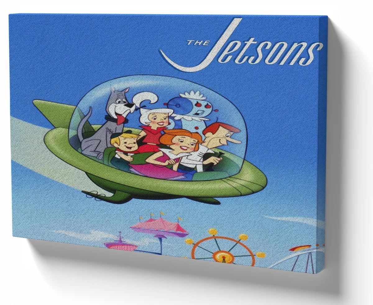Azulejo decorativo personalizado parede ou mesa The Jetsons voando