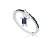 Anel prata 950 com bonequinho - 270873