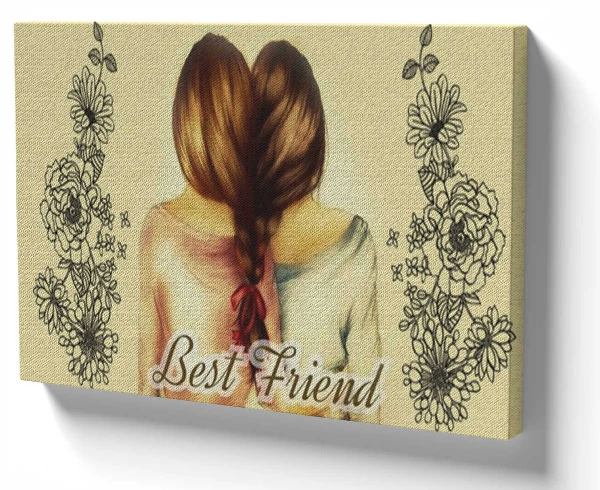 Azulejo decorativo personalizado parede ou mesa Best friends meninas amigas amizades Imagem