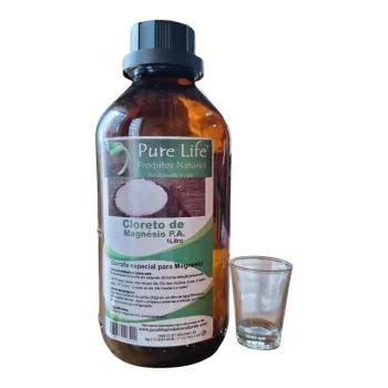 BLACK FRIDAY  - Garrafa de vidro escuro 1 Lt + Dosador de 50ml para Cloreto de Magnésio