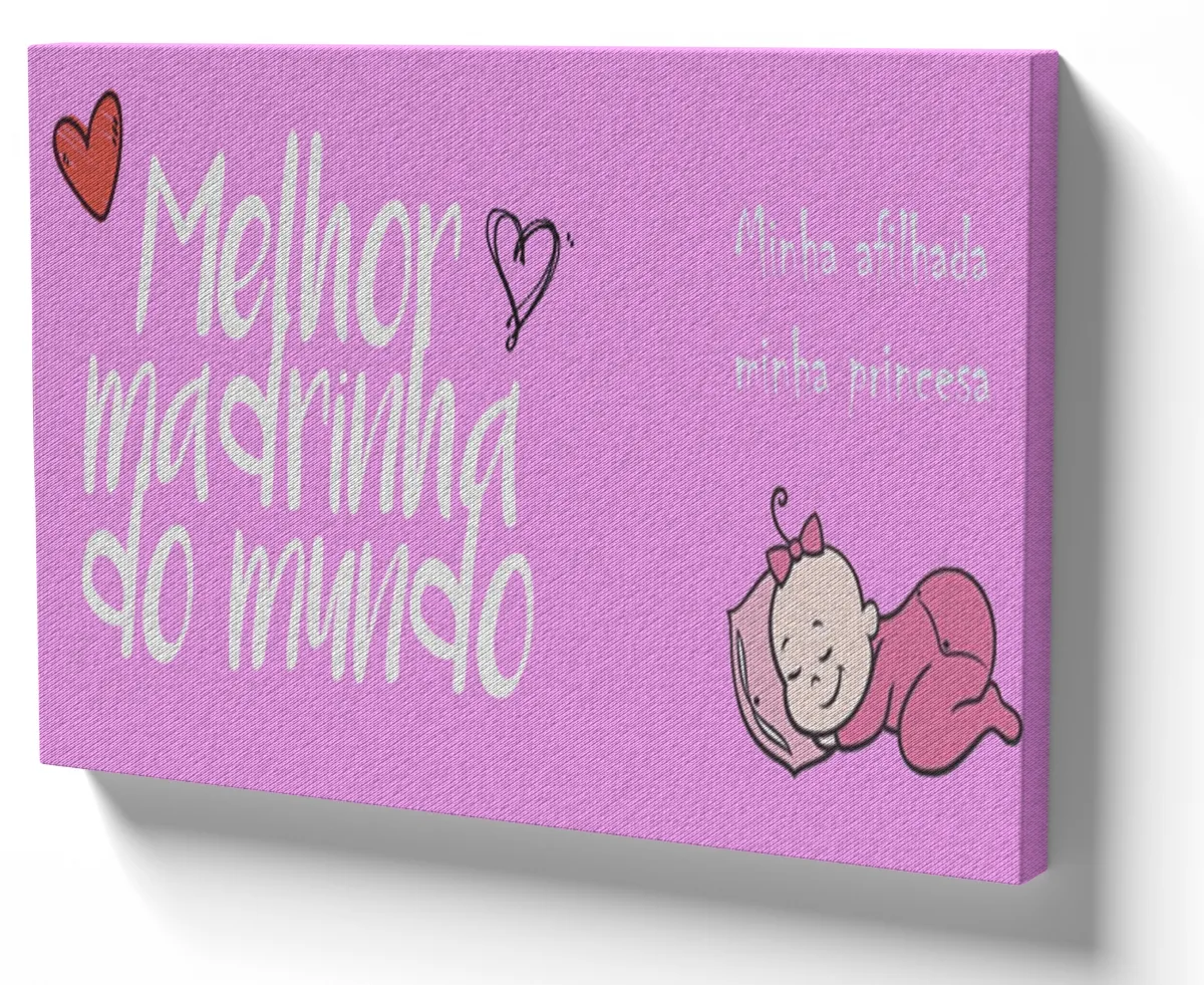 Azulejo decorativo personalizado parede ou mesa Melhor madrinha do mundo rosa
