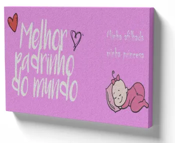 Azulejo decorativo personalizado parede ou mesa Melhor padrinho do mundo rosa