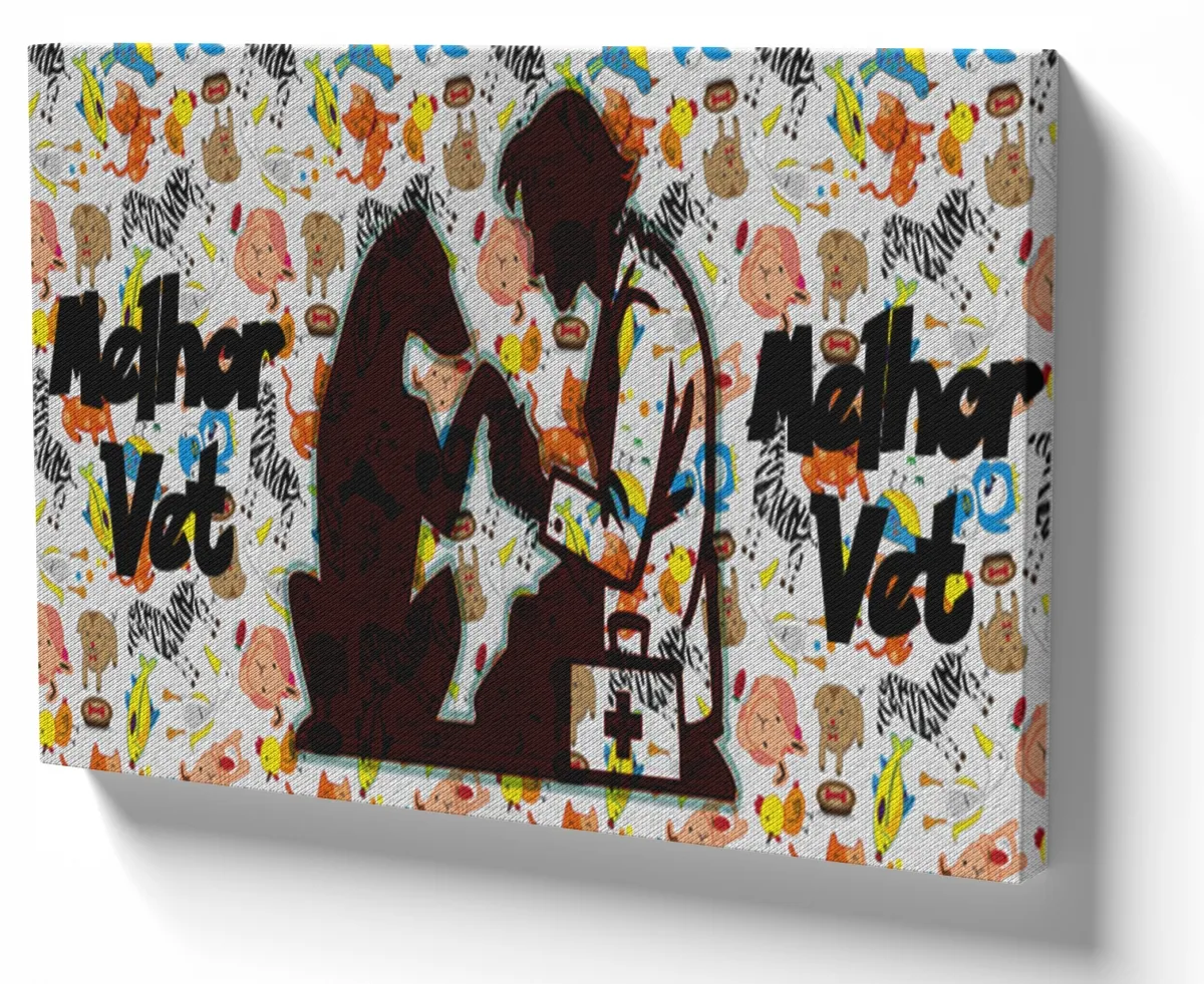 Azulejo decorativo personalizado parede ou mesa Melhor Veterinário pets animais Imagem