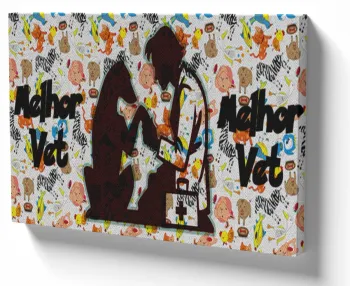 Azulejo decorativo personalizado parede ou mesa Melhor Veterinário pets animais