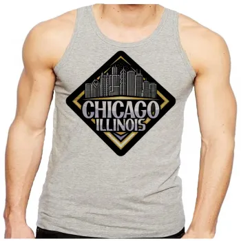 Camiseta Regata adulto ou infantil Chicago illinois Lembrança