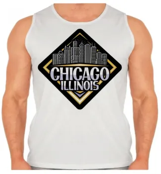 Camiseta Regata adulto ou infantil Chicago illinois Lembrança - Foto 2
