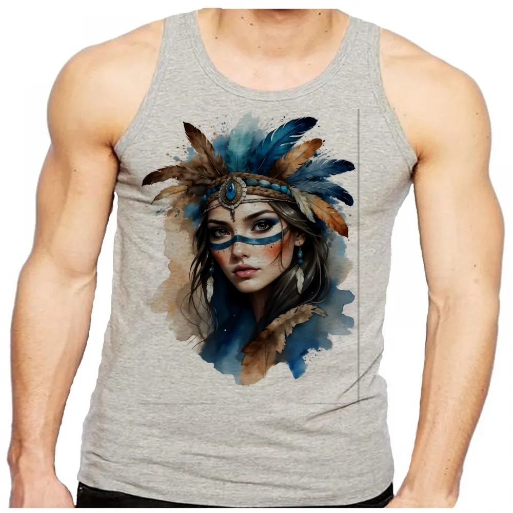 Camiseta Regata adulto ou infantil India indigena apache america Imagem