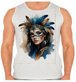 Camiseta Regata adulto ou infantil India indigena apache america - Foto 2