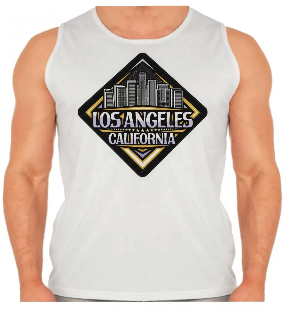 Camiseta Regata adulto ou infantil Los Angeles city California Lembrança Imagem