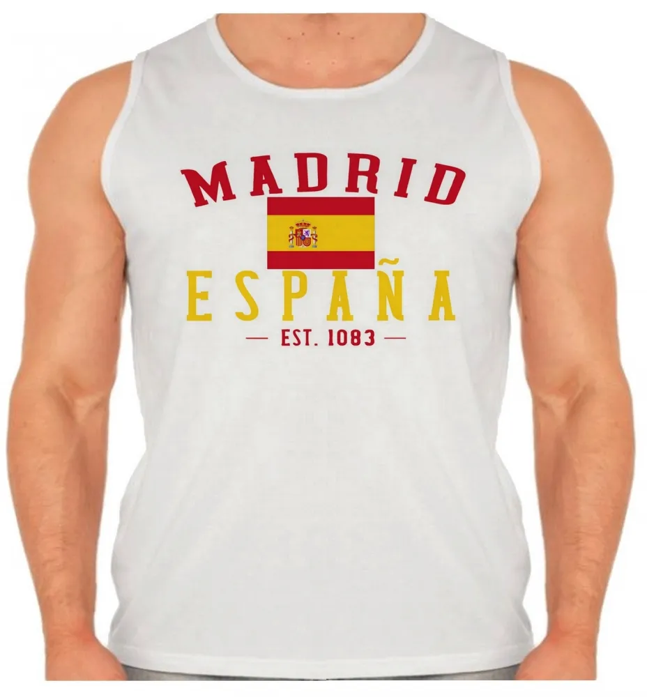 Camiseta Regata adulto ou infantil Madri espanha europa