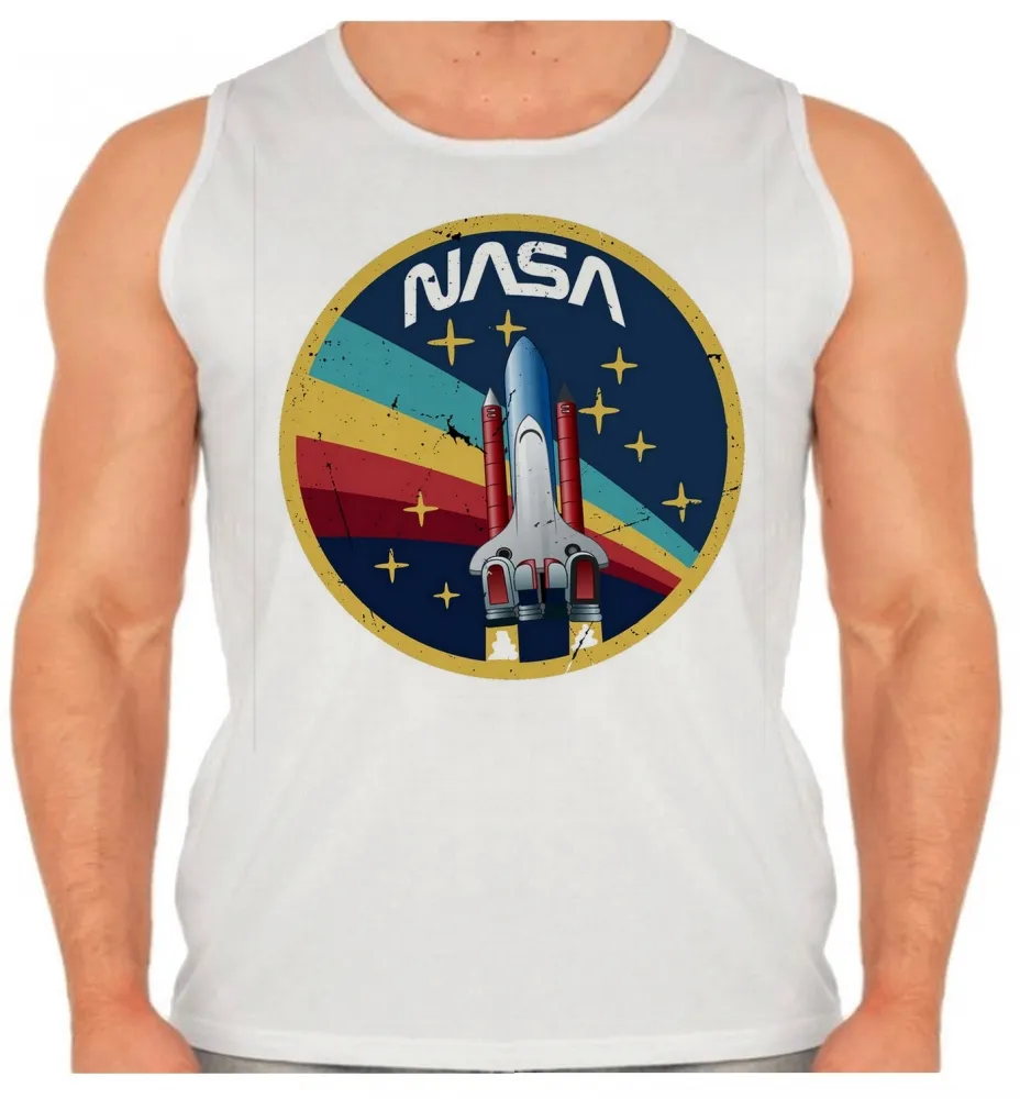Camiseta Regata adulto ou infantil Nasa Vintage foguete Imagem