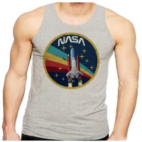 Camiseta Regata adulto ou infantil Nasa Vintage foguete - Foto 2