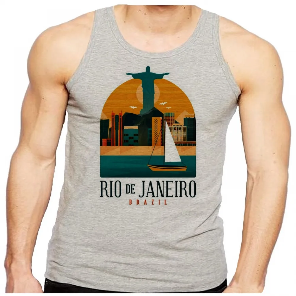 Camiseta Regata adulto ou infantil Rio de Janeiro Cristo Redentor Imagem