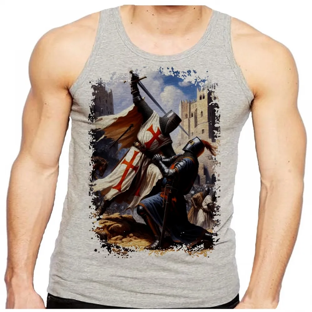 Camiseta Regata adulto ou infantil templario cavaleiro cruzadas Imagem