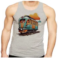 Camiseta Regata adulto ou infantil trem colorido trensurb - Foto 2