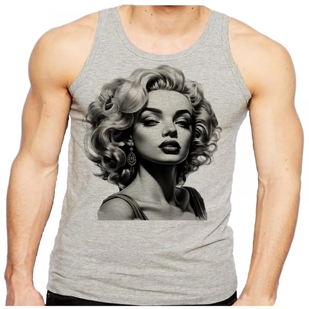 Camiseta Regata adulto ou infantil marilyn monroe preto e branco
