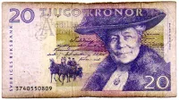 Suécia - 20 Kronor - Cédula Estrangeira - R