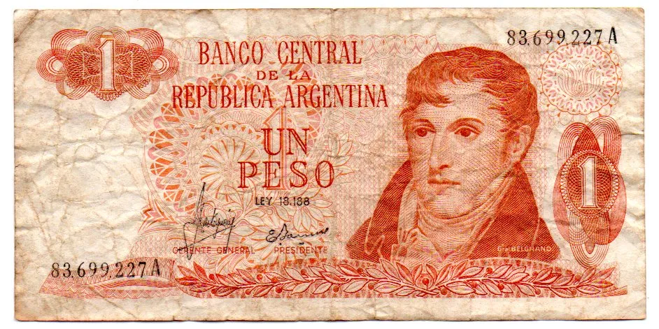 Argentina - 1 Peso - Cédula Estrangeira - BC Imagem