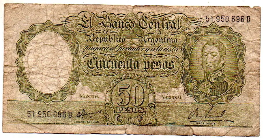 Argentina - 50 Pesos - Cédula Estrangeira - R