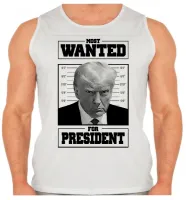Camiseta Regata adulto ou infantil Donald Trump Most wanted President - Foto 2
