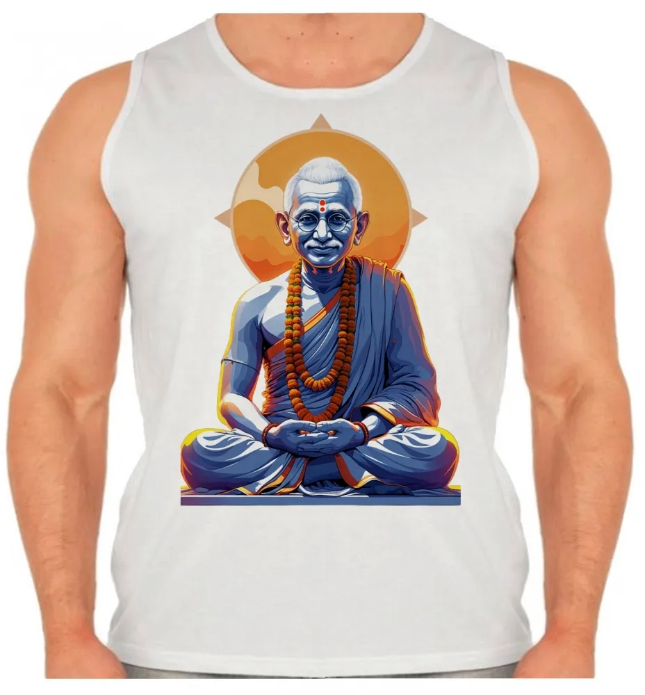 Camiseta Regata adulto ou infantil Gandhi advogado india lider espiritual Imagem