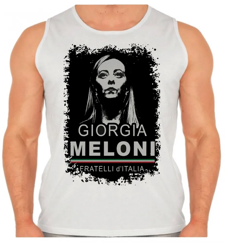 Camiseta Regata adulto ou infantil Giorgia Meloni italia direita
