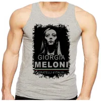 Camiseta Regata adulto ou infantil Giorgia Meloni italia direita - Foto 2
