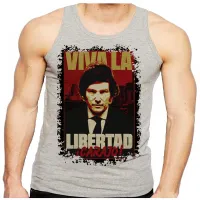 Camiseta Regata adulto ou infantil Javier Milei Liberdade - Foto 2