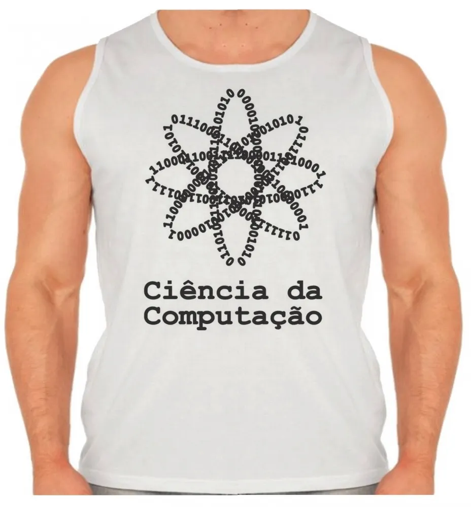 Camiseta Regata adulto ou infantil Ciência da computação binario