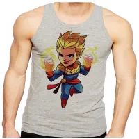 Camiseta Regata adulto ou infantil Capitã Marvel heroi vingadores feminina - Foto 2