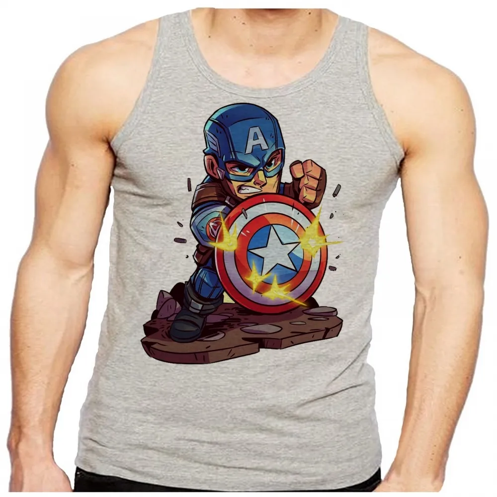 Camiseta Regata adulto ou infantil Capitão america escudo balas