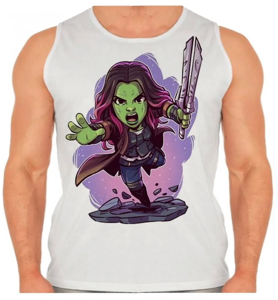 Camiseta Regata adulto ou infantil Gamora guardioes da galaxia