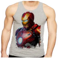Camiseta Regata adulto ou infantil Homem de ferro iron desenho - Foto 2
