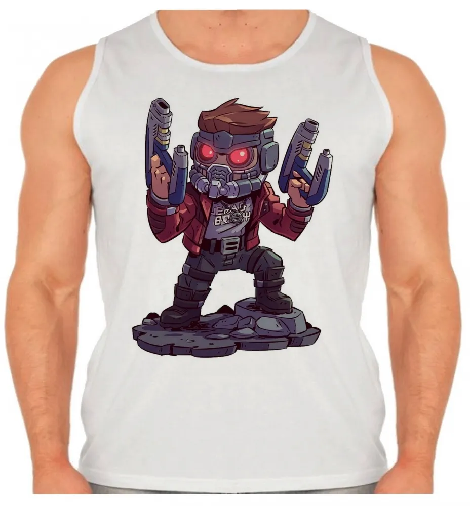 Camiseta Regata adulto ou infantil Peter quill guardioes galaxia hero