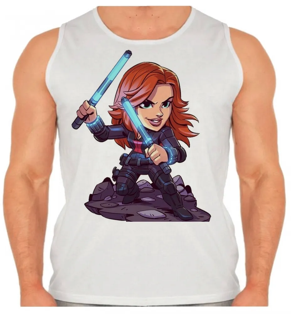 Camiseta Regata adulto ou infantil Viuva negra vingadores mulher