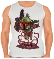 Camiseta Regata adulto ou infantil boba fett star wars vilão - Foto 2