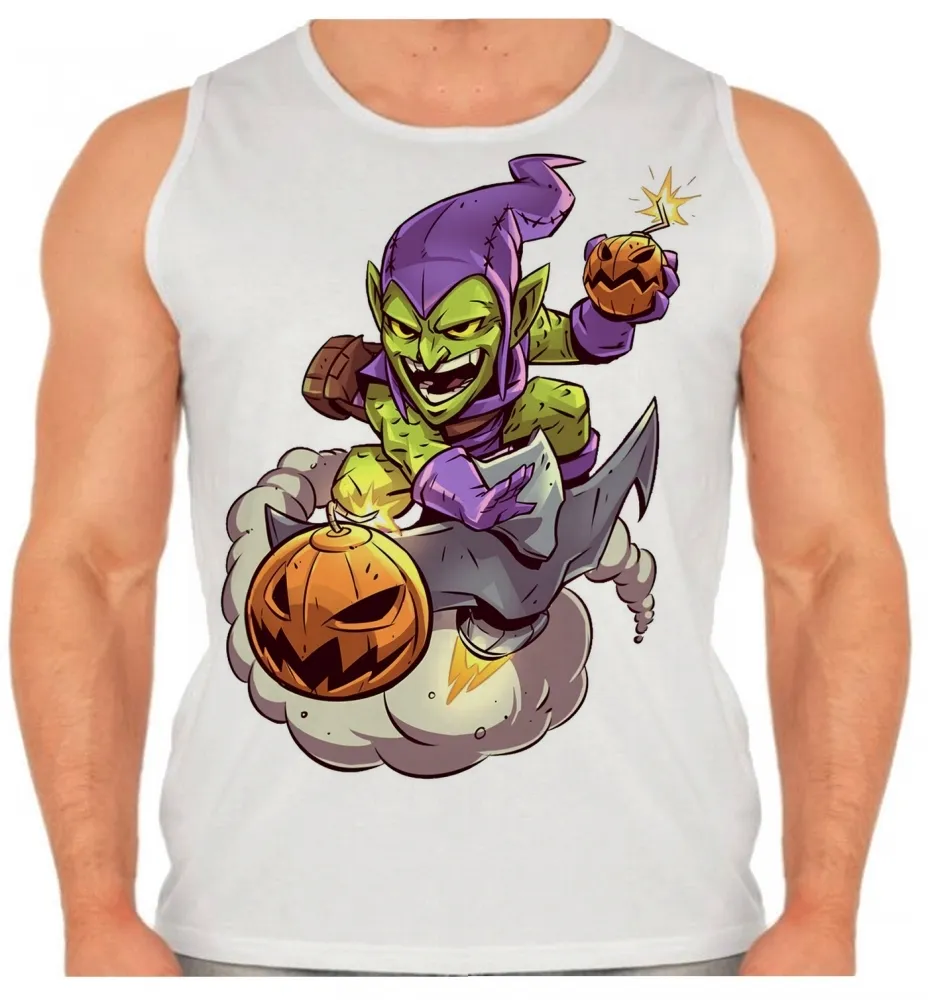 Camiseta Regata adulto ou infantil Duende verde homem aranha vilão