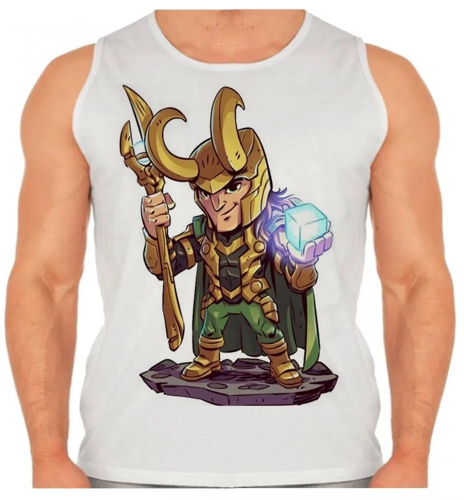 Camiseta Regata adulto ou infantil Loki vilão vingadores e thor
