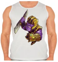 Camiseta Regata adulto ou infantil Thanos vilão vingadores espada - Foto 2