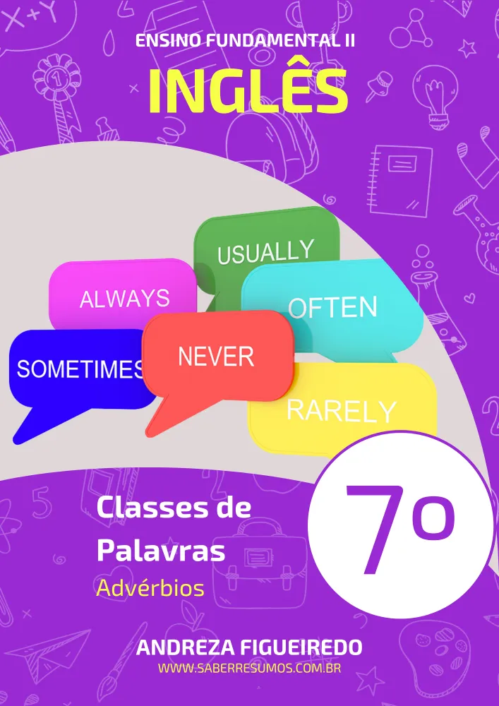 802 - Inglês - Classes de Palavras - Advérbios - 7º ano - PDF com 12 páginas